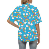 Rainbows Sky Clouds Pattern Women's All Over Print Hawaiian Shirt