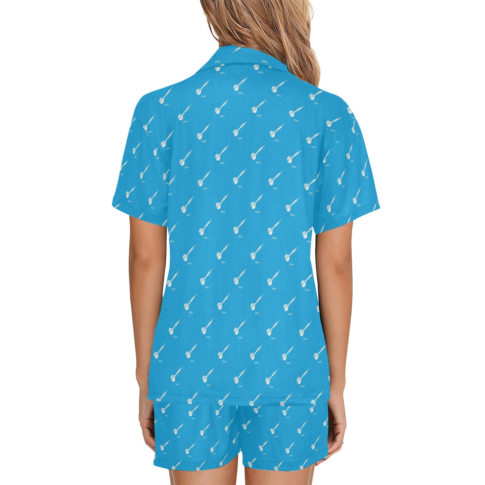 Darts Pattern Print Design 05 Women's V-Neck Short Pajama Set