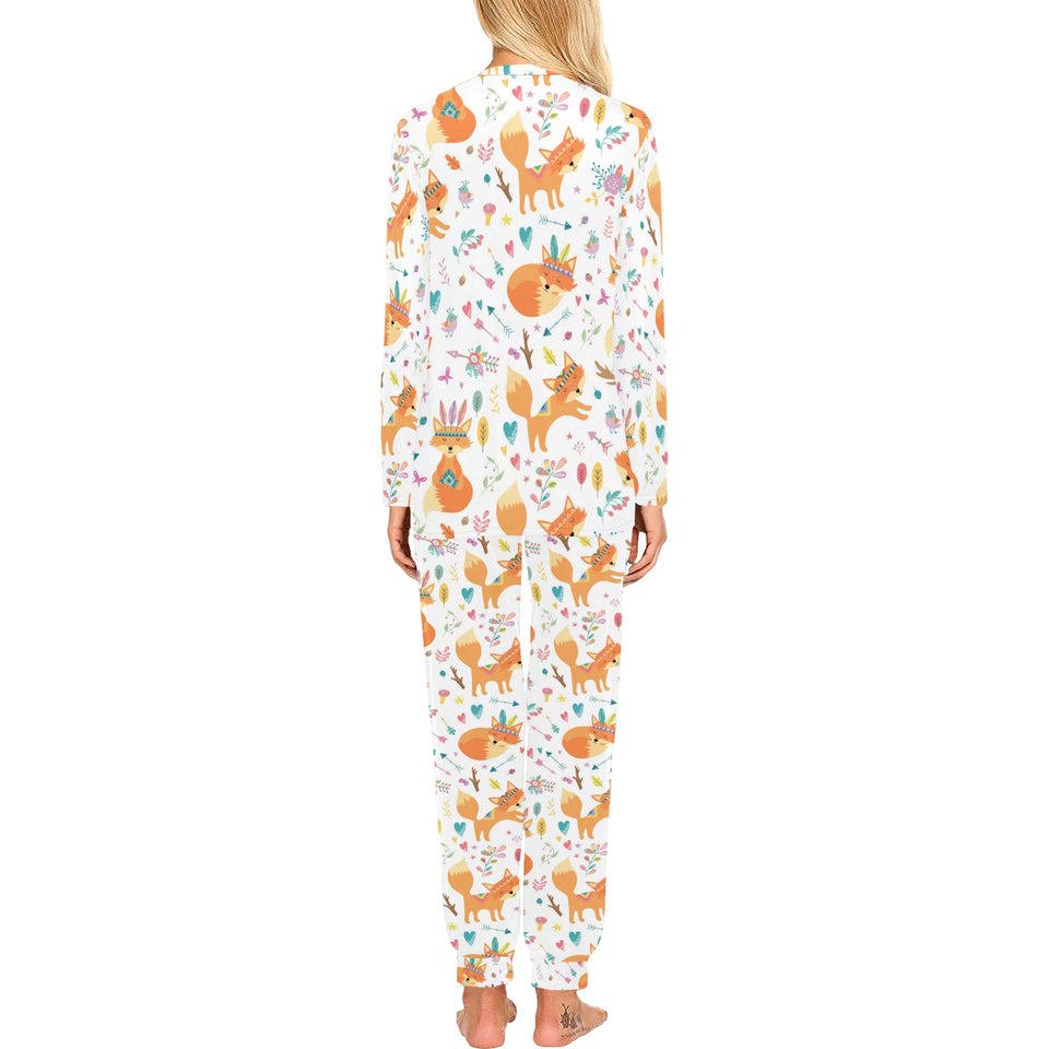 cute tribal fox pattern Women's All Over Print Pajama Set
