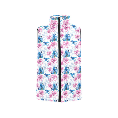 Hummingbird Pattern Print Design 02 Men's Padded Vest