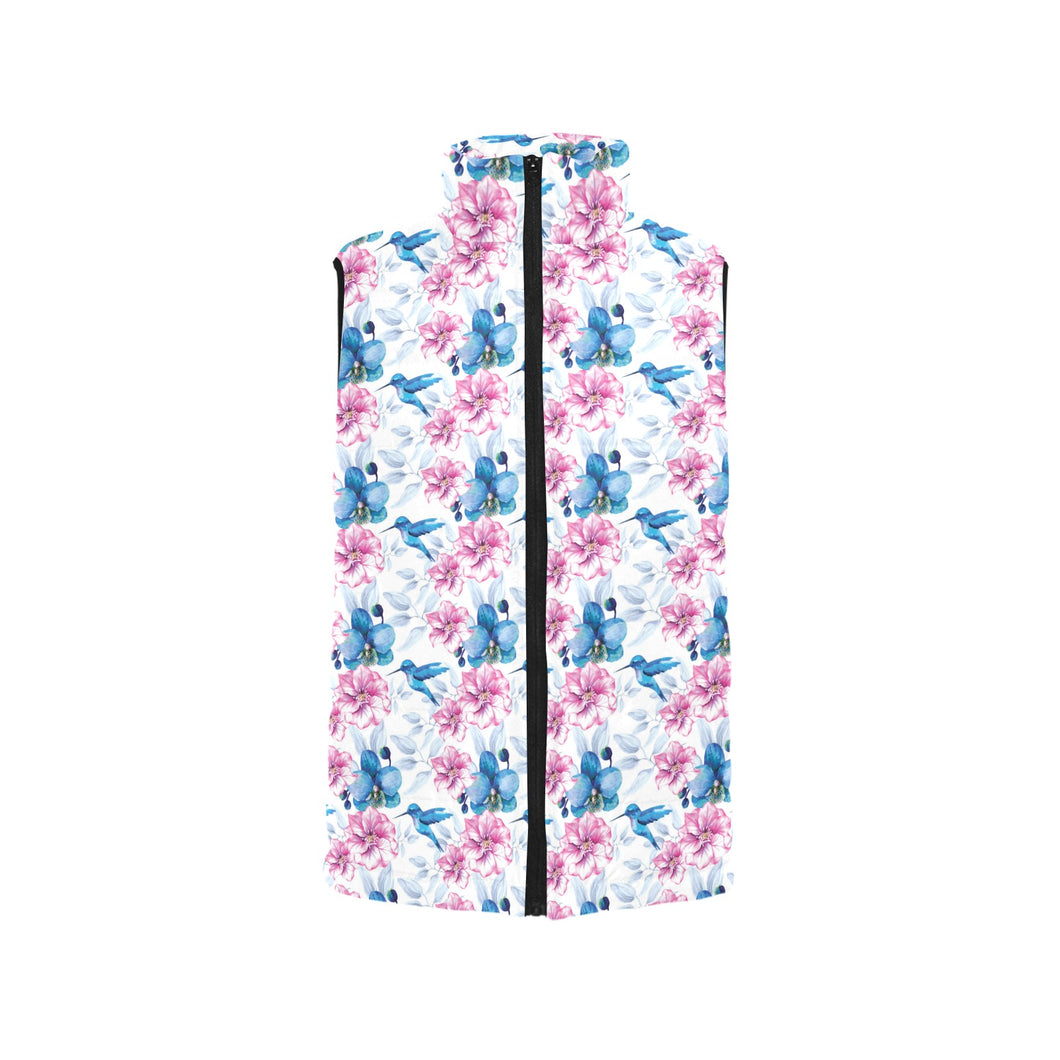 Hummingbird Pattern Print Design 02 Men's Padded Vest
