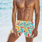 Colorful moon pattern Men's Swimming Trunks