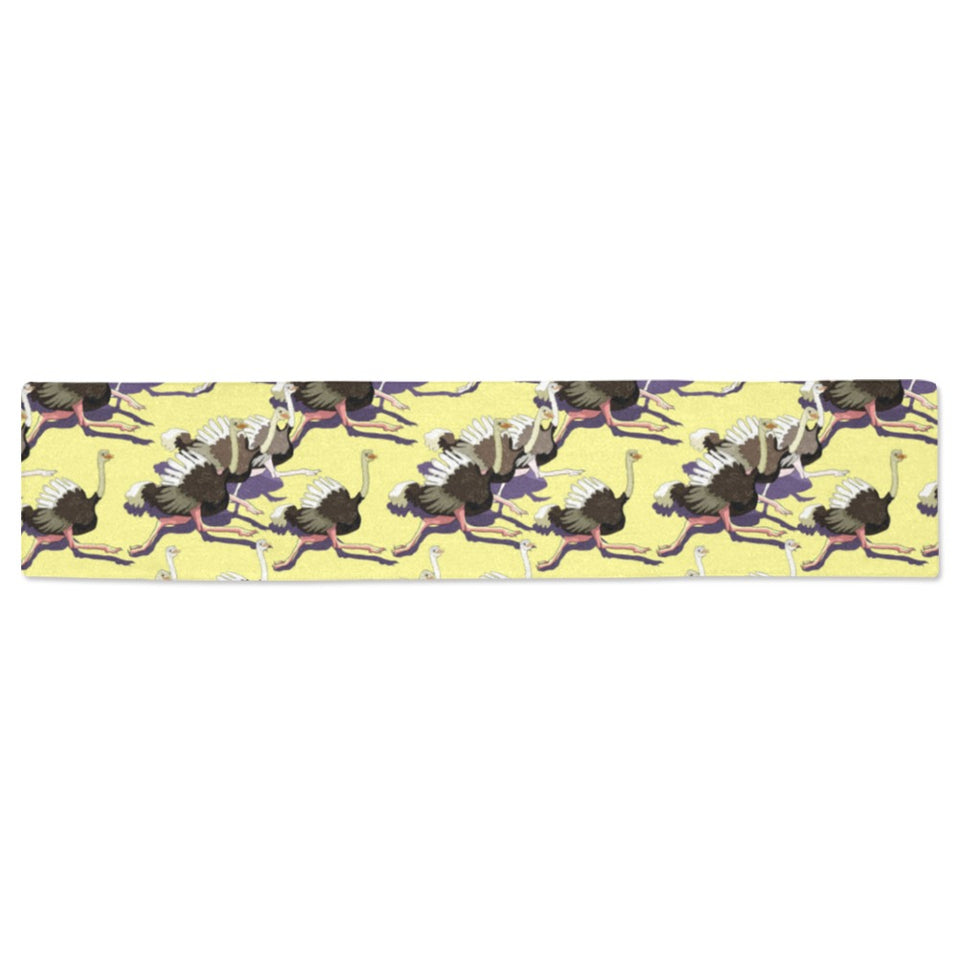 Ostrich Pattern Print Design 04 Table Runner