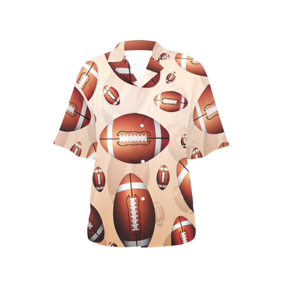 American football ball design pattern Women's All Over Print Hawaiian Shirt