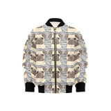 Happy pug pattern Kids' Boys' Girls' Bomber Jacket