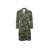 Digital Green camouflage pattern Men's Long Sleeve Belted Night Robe