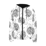 Hand drawn french fries pattern Men's Padded Hooded Jacket