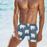 polar bear mother her child pattern Men's Swimming Trunks