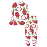 dragon fruits white background Women's All Over Print Pajama Set