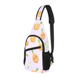 cute onions smiling faces purple background All Over Print Chest Bag
