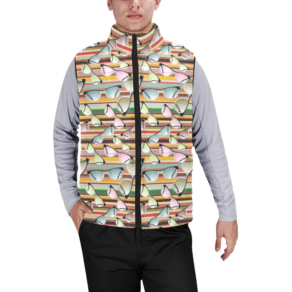 Sun Glasses Pattern Print Design 02 Men's Padded Vest