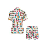 Sun Glasses Pattern Print Design 03 Women's V-Neck Short Pajama Set