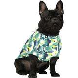 Toucan tropical leaves design pattern All Over Print Pet Dog Round Neck Fuzzy Shirt