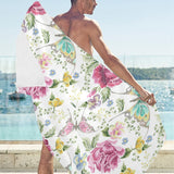 Hand drawn butterfly rose Beach Towel