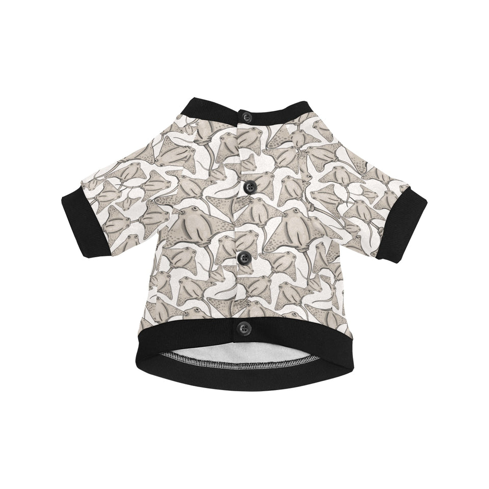 Stingray Pattern Print Design 05 All Over Print Pet Dog Round Neck Fuzzy Shirt