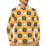 Bull Terrier Pattern Print Design 03 Men's Long Sleeve Polo Shirt