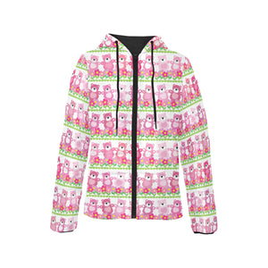 Teddy Bear Pattern Print Design 04 Women's Padded Hooded Jacket