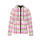 Teddy Bear Pattern Print Design 04 Women's Padded Hooded Jacket