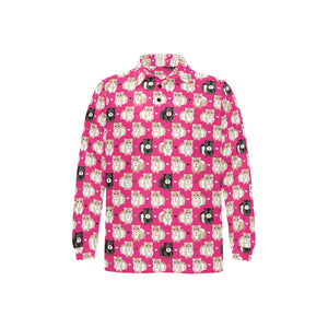 Guinea Pig Pattern Print Design 01 Men's Long Sleeve Polo Shirt