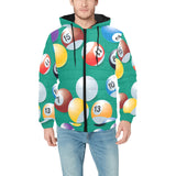 Billiard Ball Pattern Print Design 01 Men's Padded Hooded Jacket