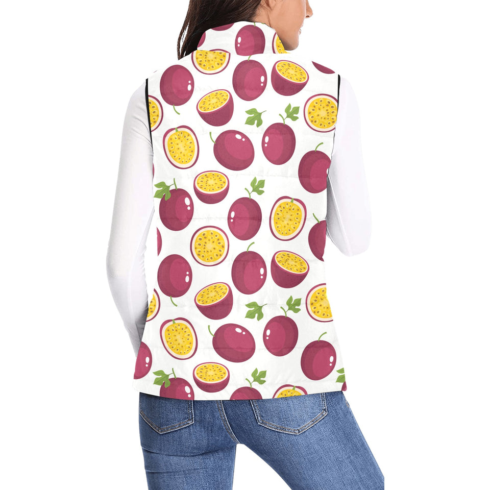 Passion fruit design pattern Women's Padded Vest