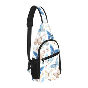 blue butterfly pattern All Over Print Chest Bag