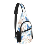blue butterfly pattern All Over Print Chest Bag