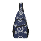 nautical steering wheel design pattern All Over Print Chest Bag