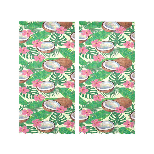 Coconut Pattern Print Design 01 Gauze Curtain