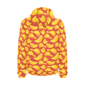 Potato Chips Pattern Print Design 05 Men's Padded Hooded Jacket
