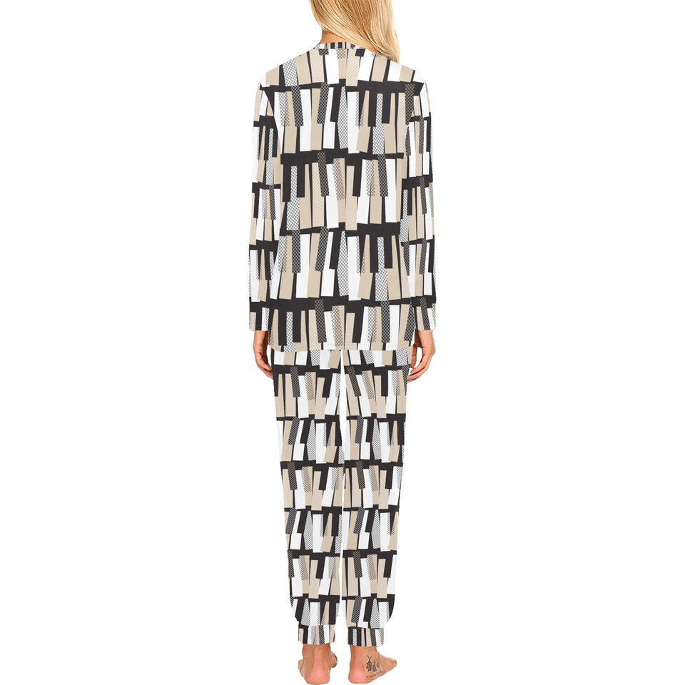 Piano Pattern Print Design 04 Women's All Over Print Pajama Set