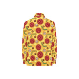 Pizza texture pattern Women's Long Sleeve Polo Shirt