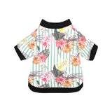 Colorful orchid flower pattern All Over Print Pet Dog Round Neck Fuzzy Shirt