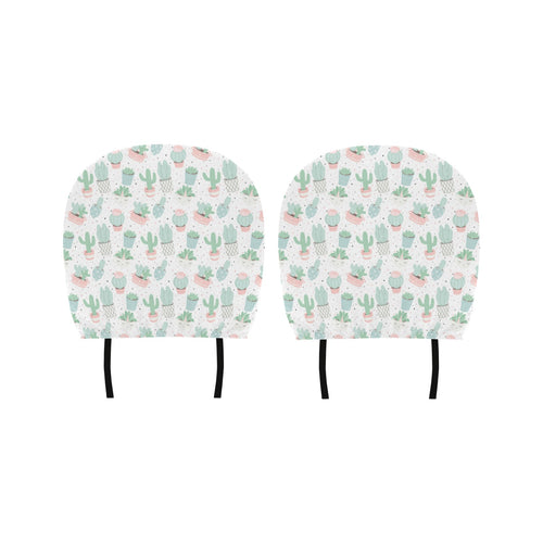 Pastel color cactus pattern Car Headrest Cover