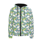Pelican Pattern Print Design 04 Men's Padded Hooded Jacket