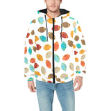 Colorful american football ball pattern Men's Padded Hooded Jacket