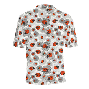Ladybug Pattern Print Design 05 Men's All Over Print Polo Shirt