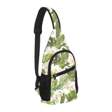 White orchid flower tropical leaves pattern All Over Print Chest Bag