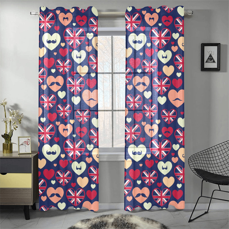 British Pattern Print Design 02 Gauze Curtain