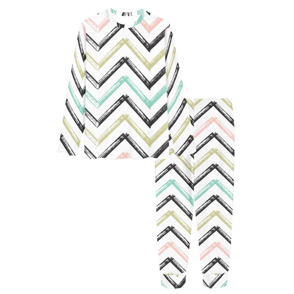 zigzag chevron paint pattern Women's All Over Print Pajama Set