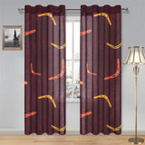 Boomerang Australian aboriginal ornament circle bl Gauze Curtain