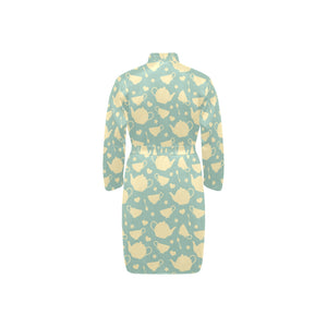 Tea pots Pattern Print Design 02 Men's Long Sleeve Belted Night Robe