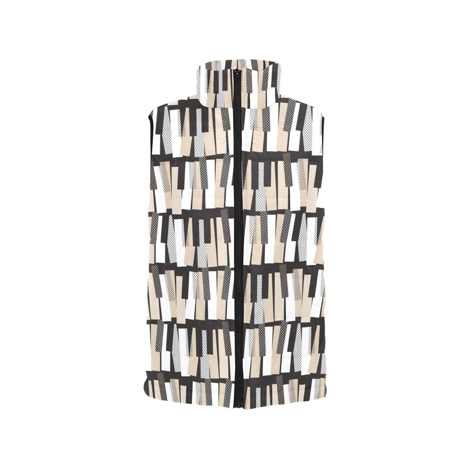 Piano Pattern Print Design 04 Women's Padded Vest