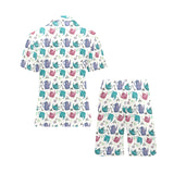 Tea pots Pattern Print Design 05 Men's V-Neck Short Pajama Set