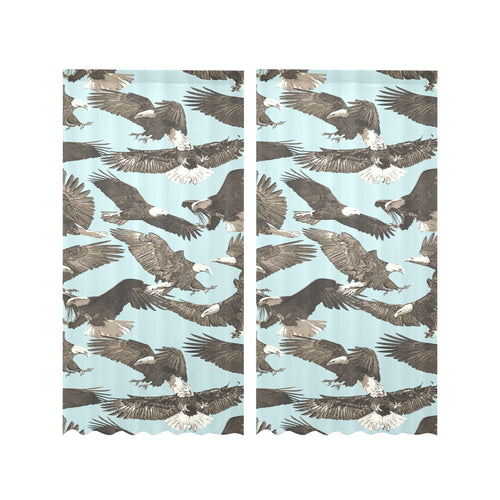 Eagle Pattern Print Design 01 Gauze Curtain