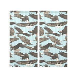 Eagle Pattern Print Design 01 Gauze Curtain