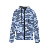 Blue camouflage pattern Women's Padded Hooded Jacket
