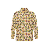Hamburger Pattern Print Design 01 Men's Long Sleeve Polo Shirt