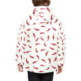 Chili peppers pattern Kids' Boys' Girls' Padded Hooded Jacket