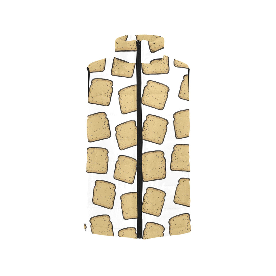 Bread Toast Pattern Print Design 03 Men's Padded Vest